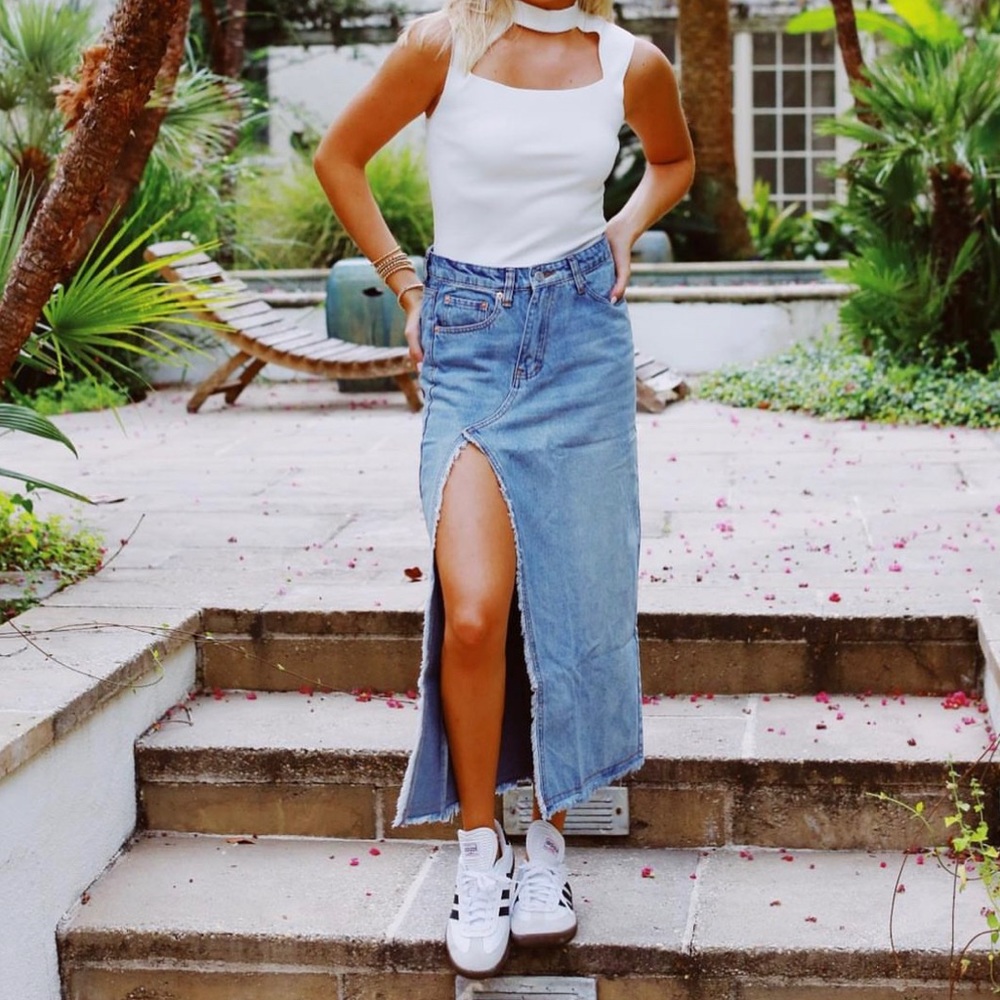 triple threads midi skirt